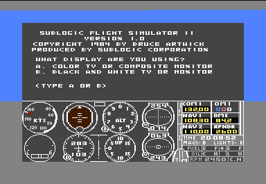 Flight Simulator II screenshot 2 for Commodore 64